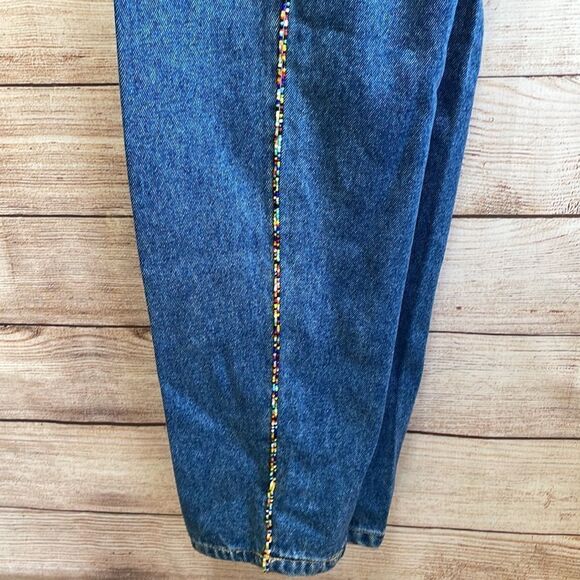 VINTAGE ZANADI BEADED AND EMBROIDERED HIGH RISE JEANS - Picture 12 of 13